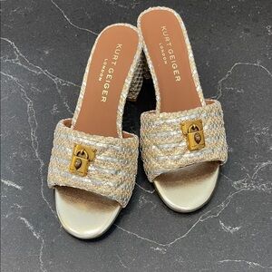 Kurt Geiger Women's Gold Slide Sandals